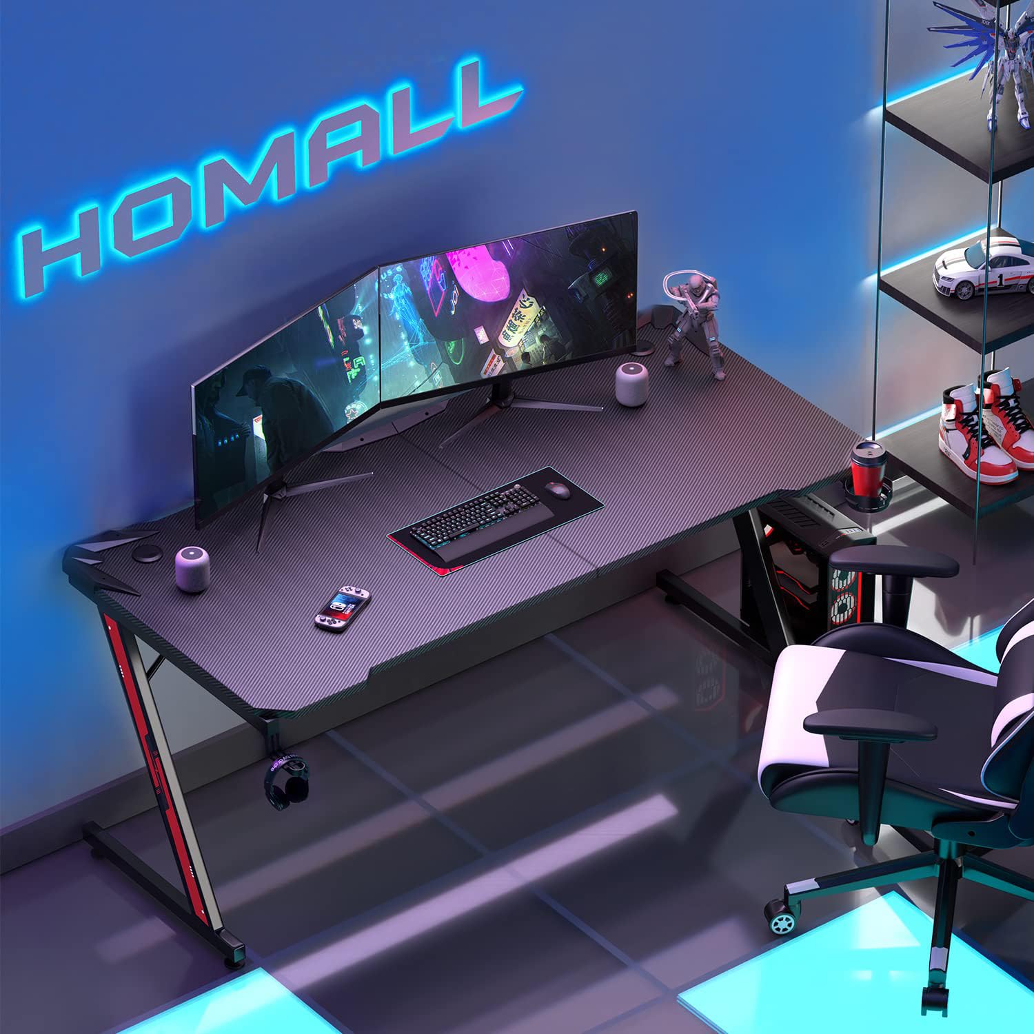 Homall (ホモール) ゲーミングデスク 44インチ Amazon.co.jp：Homall (ホモール) ゲーミングデスク 44インチ